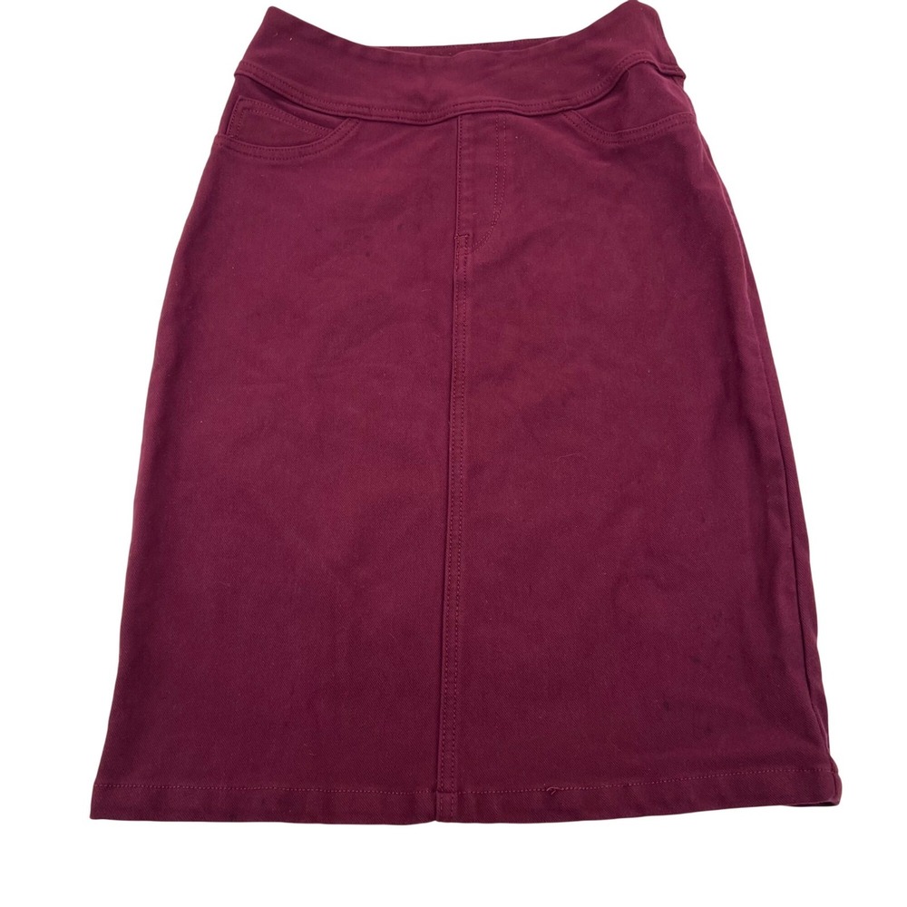 The Main Street Exchange Womens‎ Burgundy Skirt Size 2 Cotton/Nylon Blend